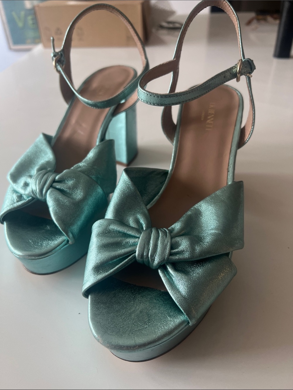 LK Bennett London size 40 , 9-9.5 metallic leather platforms from Nordstroms NWD